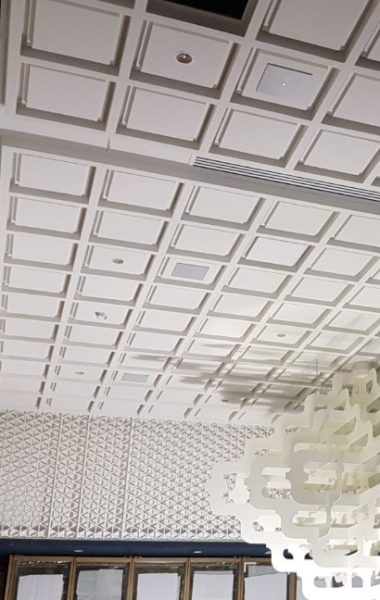 Panel-FX coffered panels prefab gypsum drywall Quan Jude Restaurant